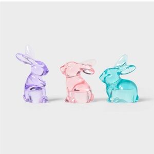 Spritz Target Colorful Easter Bunny Set of Three  Figurines